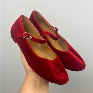 J. Crew Kids Red Velvet Dress Shoes